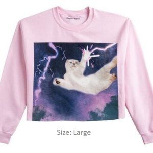 Taylor Swift Pink Cat Olivia Cropped Sweatshirt